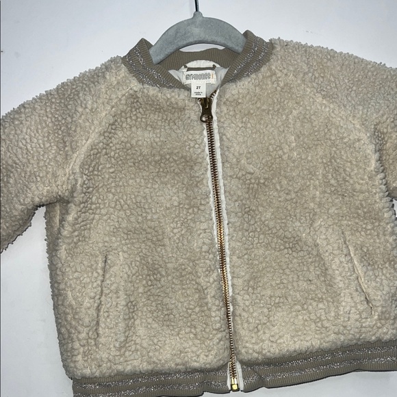 Kids Gymboree Beige and Gold Sherpa Jacket - Picture 3 of 10